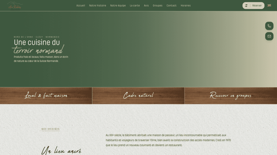 Site vitrine — Restaurant Aux Rochers